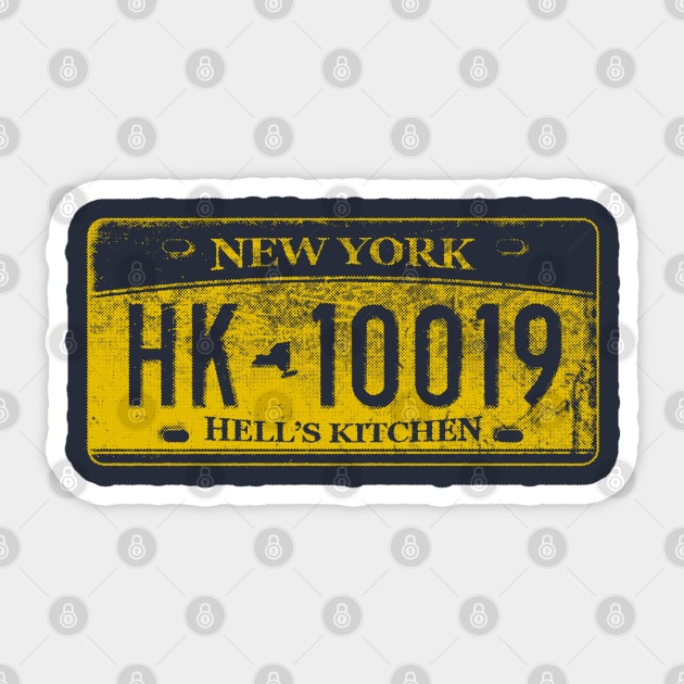 Hell's Kitchen Zip Code 10019 (New York License Plate) Sticker by UselessRob